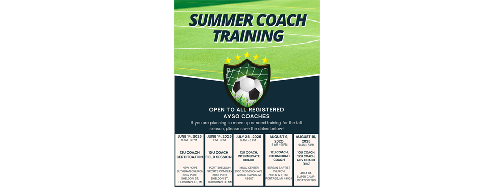 Coach Training For Summer 2025